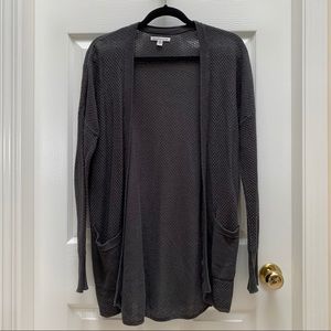 Dark Grey Open Cardigan